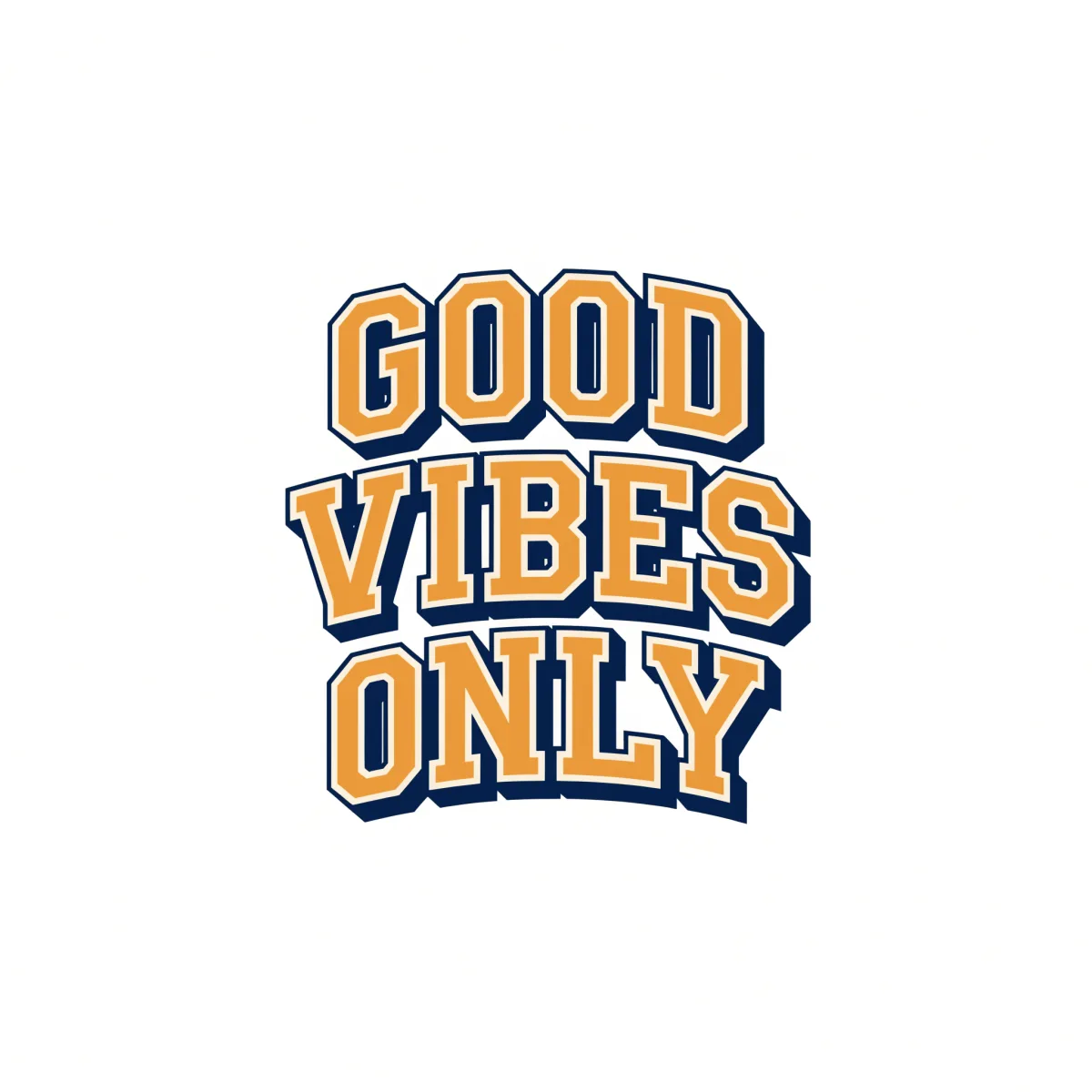 A bold typographic "Good Vibes Only" t-shirt design generated with AI