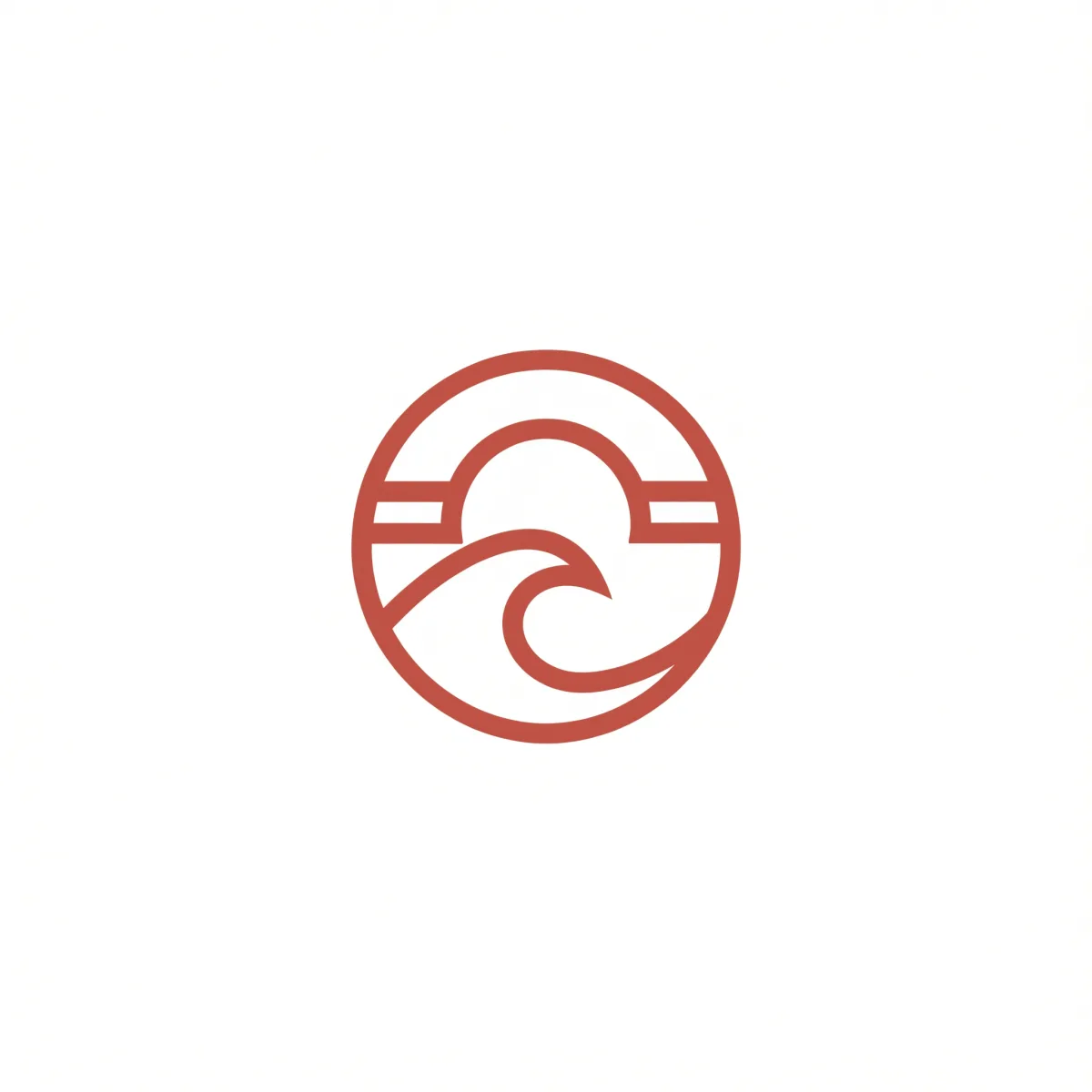 A minimalist sun-and-wave clothing brand emblem generated with AI